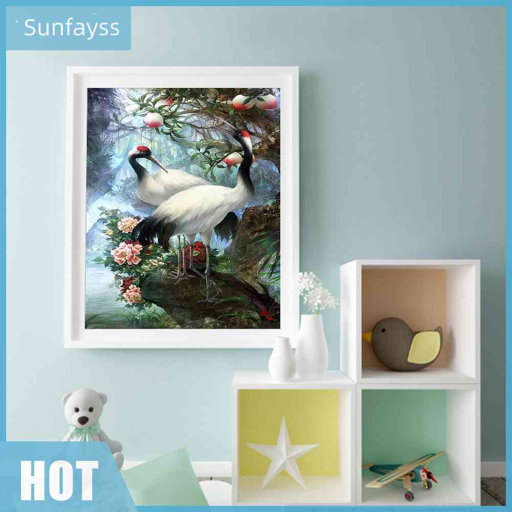 Bộ Tranh Thêu Chữ Thập DIY Hình Chim Hạc 11CT