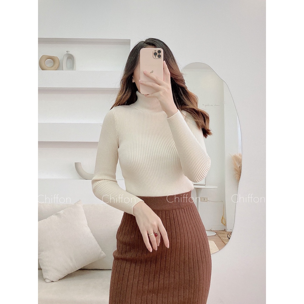 Áo len cổ lọ basic thời trang Nữ cao cấp Chiffon | BigBuy360 - bigbuy360.vn