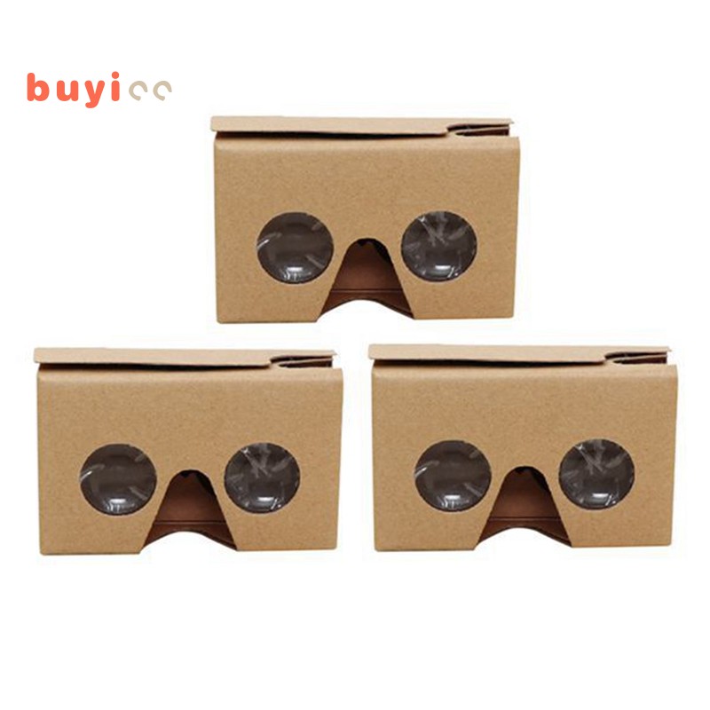 Set 3 Kính 3d Cho Điện Thoại Google Cardboard V2 Vr Vilencia 4.5-6inch + Băng Đeo