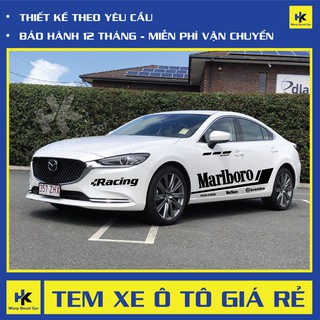 Tem xe mazda 6 dán 2 bên sườn - tem xe ô tô giá rẻ hà nội