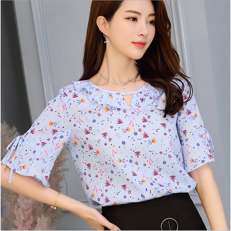 Áo Sơ Mi Nữ Công Sở Tay Lỡ Cổ Tròn Cách Điệu Style Hàn Quốc SaveLove! - AG23