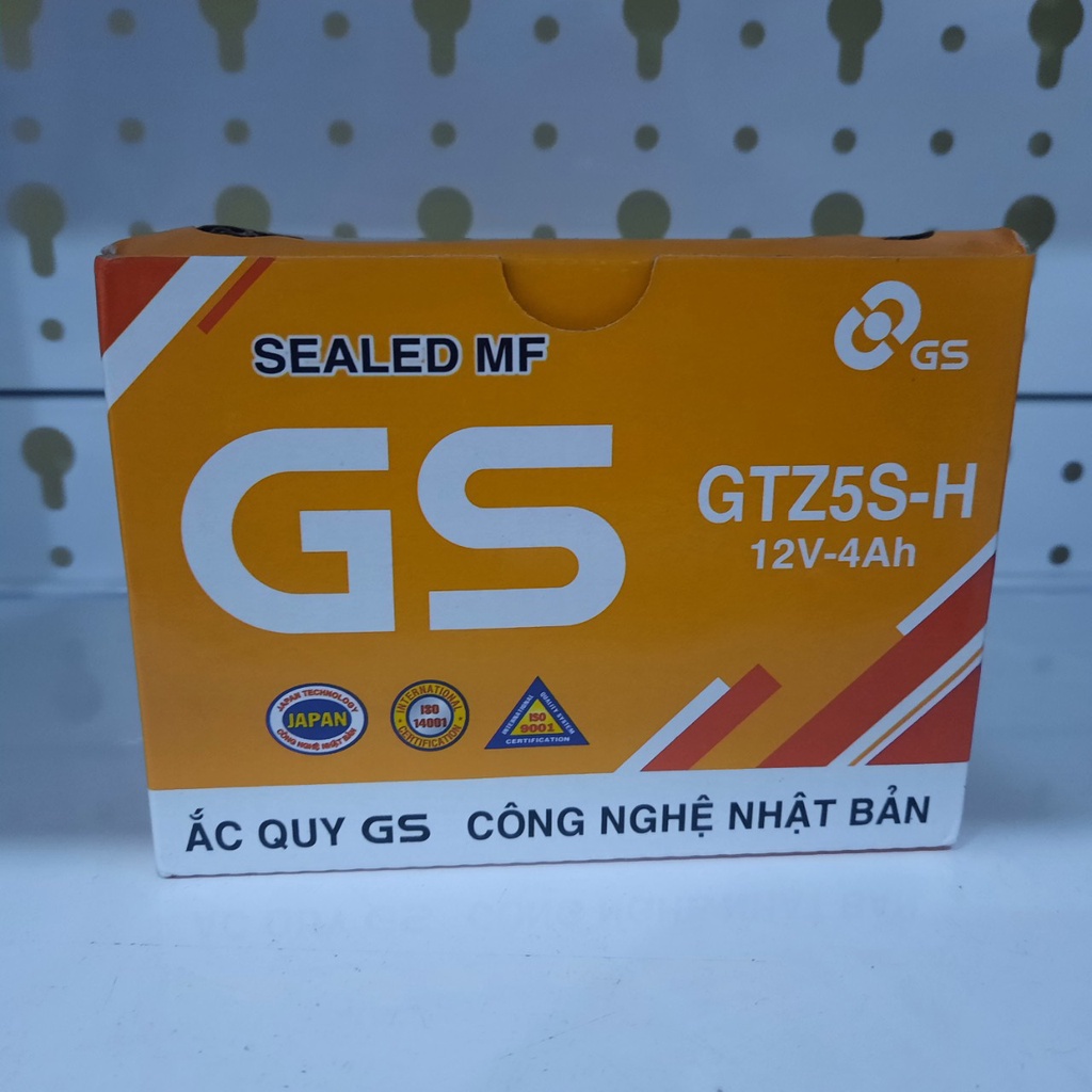BÌNH ĐIỆN, BÌNH ẮC QUY XE MÁY GS GTZ5S-H (12V-4Ah)