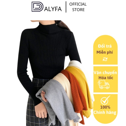[ Hàng Cao Cấp ] Áo len nữ cổ lọ DALYFA chất len mỏng giữ nhiệt mặc trong dễ phối đồ
