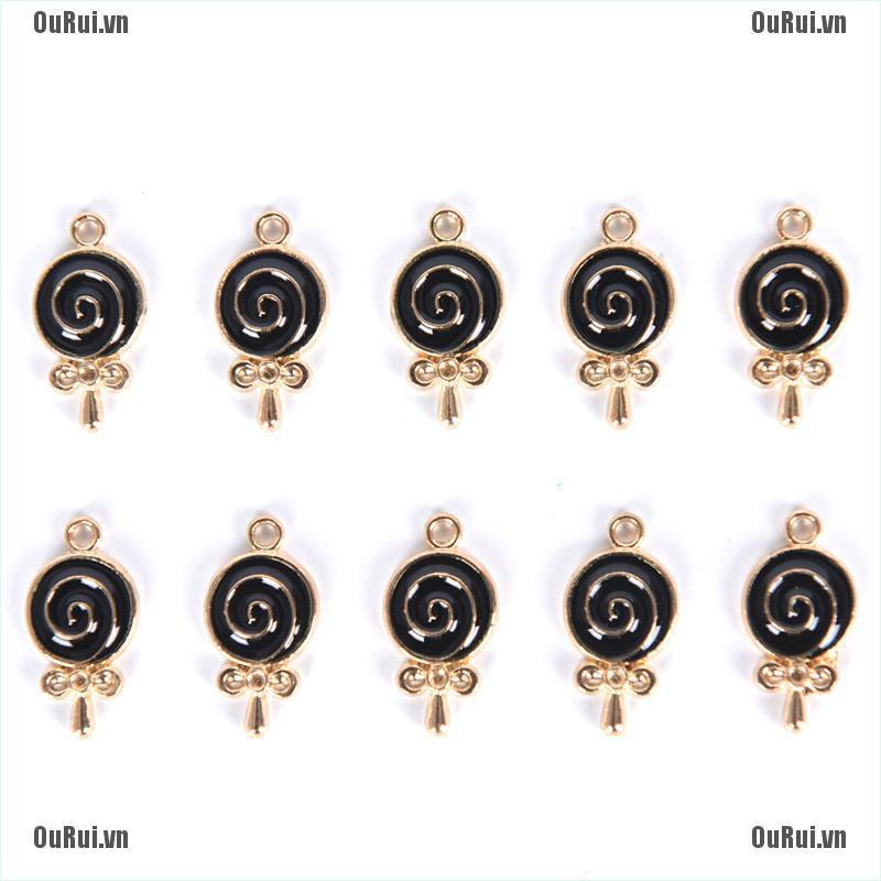 Bộ 10 Mặt Dây Chuyền Cho Kẹo Mút Tráng Men