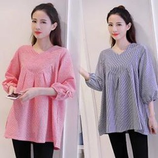 Áo bầu kẻ xanh, đỏ dáng xòe