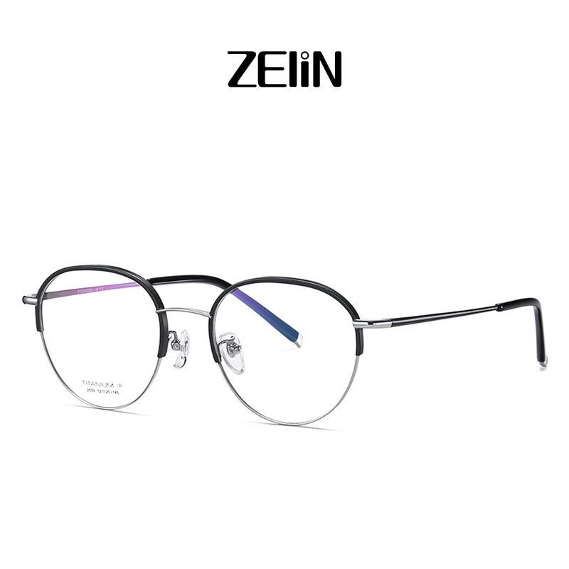Kính mắt ZELIN YJ2039 gọng titan trơn tròn siêu nhẹ thời trang