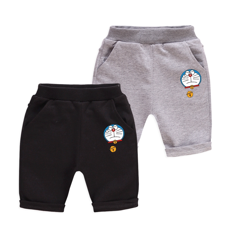 Quần Short 100% Cotton In Hình Doraemon 2 Màu Cho Bé