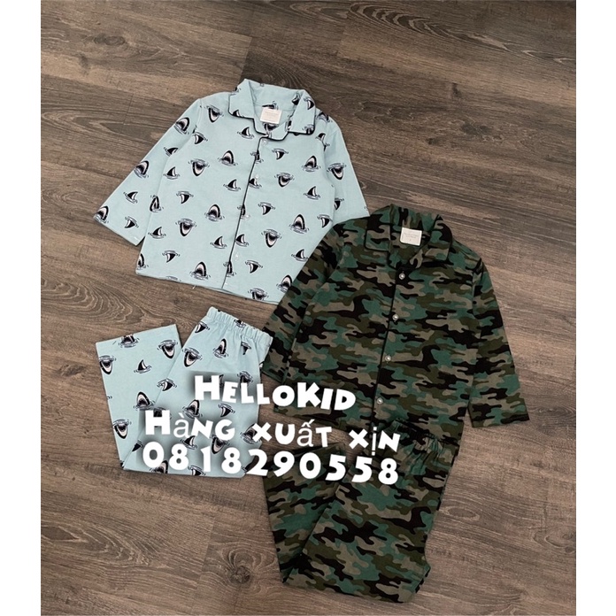 B343 - Bộ PJ cài cúc dài tay nhiều hình CN bé trai