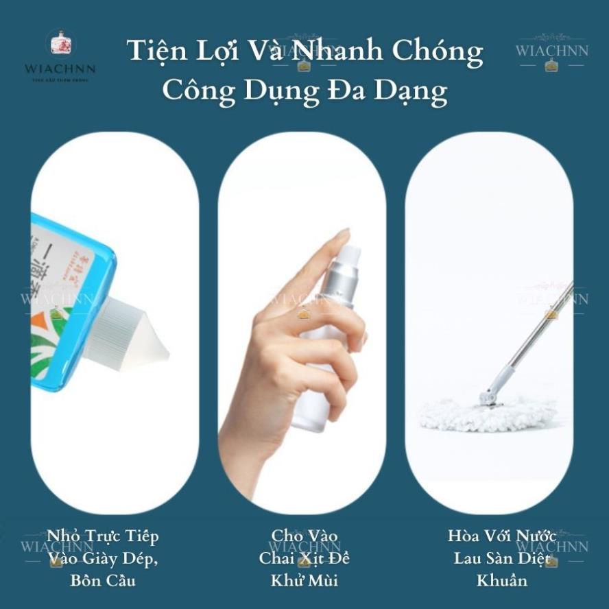 Tinh Dầu Thơm Khử Trùng Mùi Bồn Cầu Diệt Khuẩn, Tinh Dầu Khử Mùi Hôi Giày Dép Dung Tích 50ml