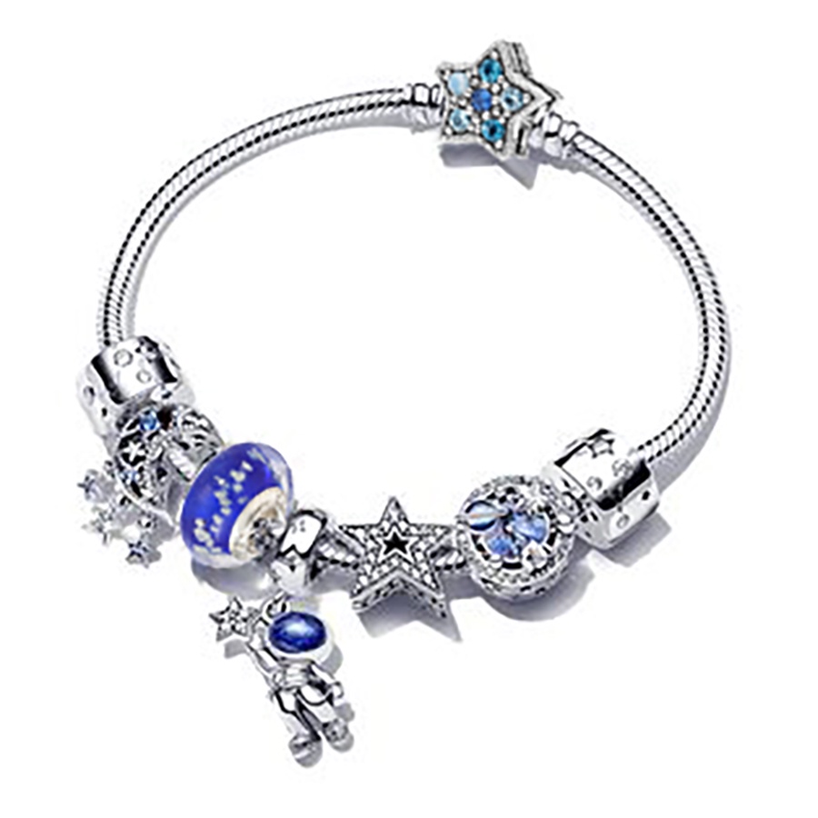 Vòng Đeo Tay Hạt Pha Lê Màu Sắc Xanh Dương Lấp Lánh Phong Cách Trung Hoa Dành Cho Nữ