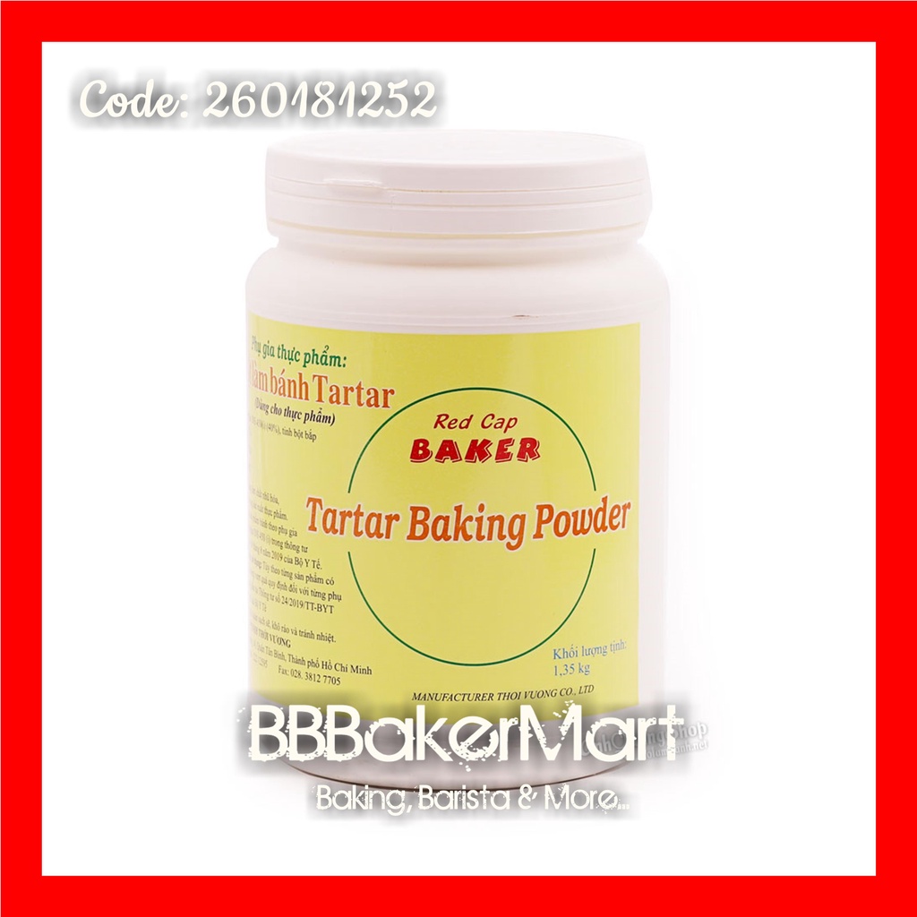 Bột làm bánh Tartar CREAM of TARTAR - HỦ 1.35kg