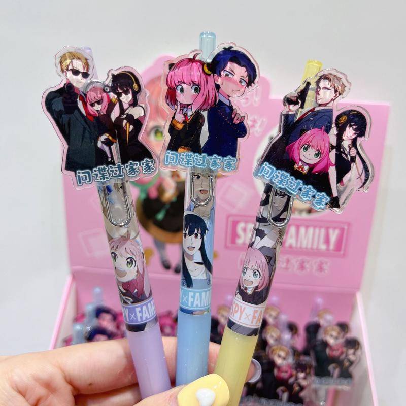 6 Bút Mực Gel Họa Tiết Anime SPY x FAMILY Loid Forger Anya Forger Yor Forger