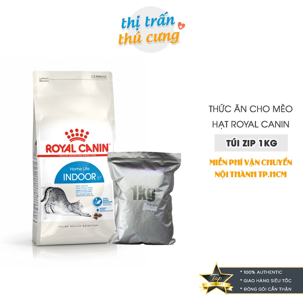 [1Kg Tiết Kiệm] Thức Ăn Hạt Cho Mèo Royal Canin Indoor 27 Dành Cho Mèo Trưởng Thành Nuôi Trong Nhà