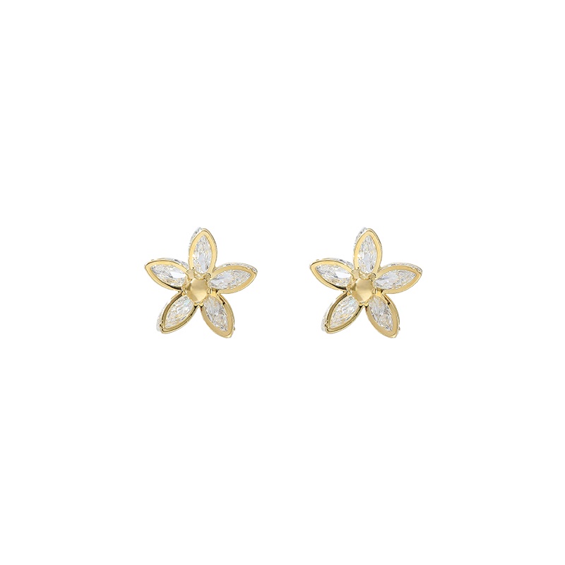 Khuyên tai JIUDUOLAN mạ bạc đính đá zircon nhỏ không gây dị ứng thời trang ngọt ngào tinh tế dành cho nữ