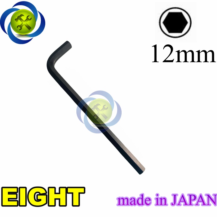 Lục giác chữ L 12mm JAPAN Eight 008-12 loại 2 đầu bằng kích thước 12mm x 45mm x 206mm