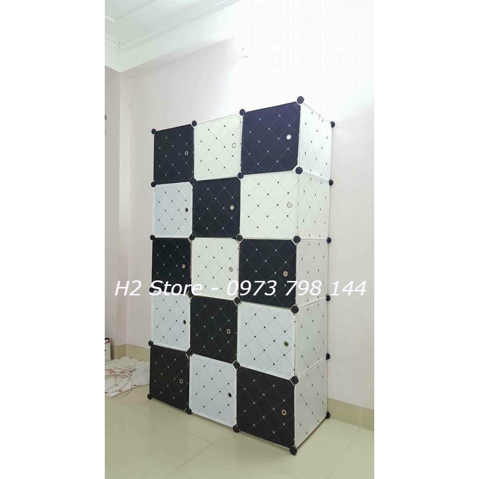 [CÓ ẢNH THẬT] TỦ NHỰA LẮP GHÉP 15 Ô VÁCH TRẮNG CHÂM BI ĐỂ ĐỒ ĐA NĂNG THÔNG MINH CHO BÉ sâu 47cm