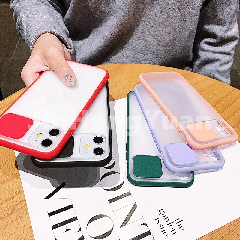 Slide Camera Lens Protection Phone Case compatible for IPhone 11 Pro Max X XS Max XR 6 6S 7 8 Plus X Matte Transparent Hard Back Cover