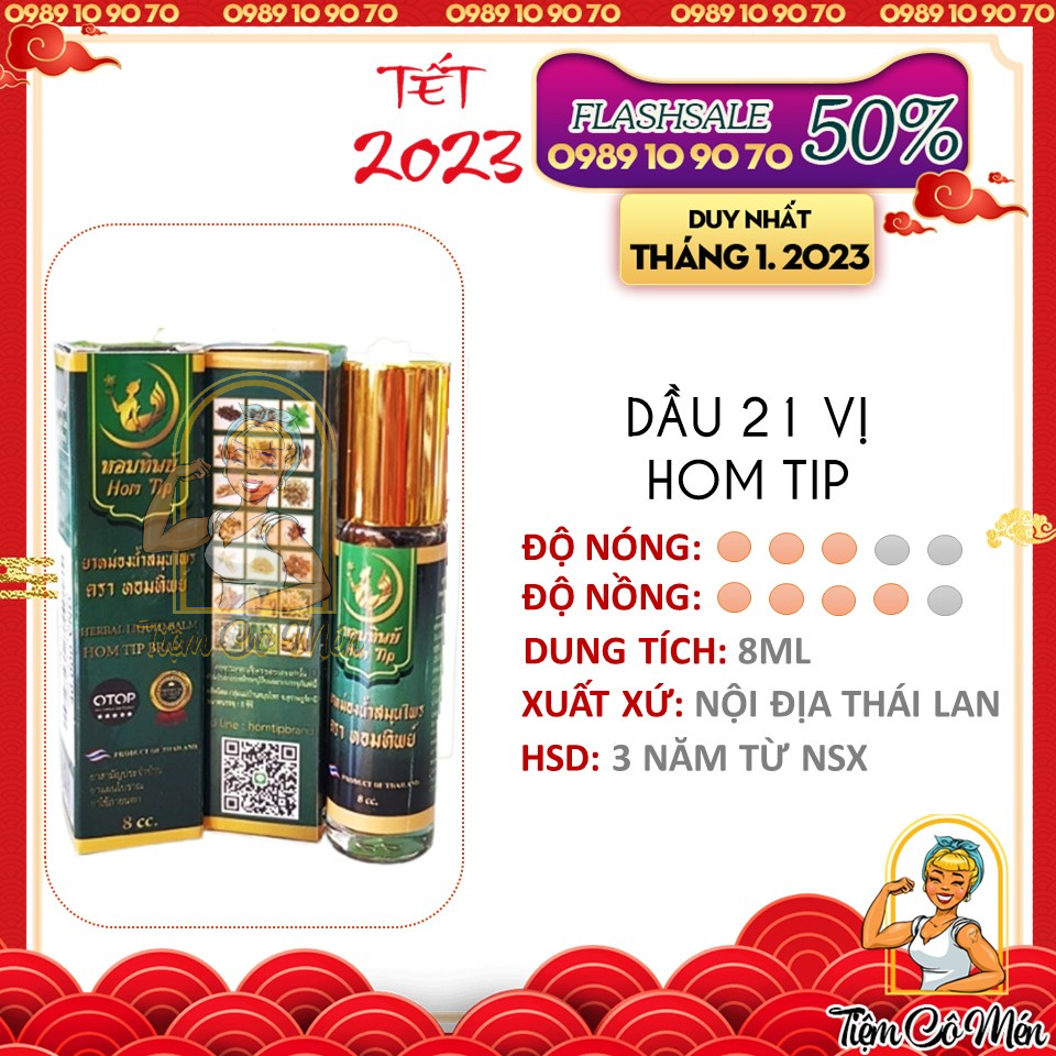 DẦU LĂN 21 VỊ THẢO DƯỢC THIÊN NHIÊN OTOP - 8ML