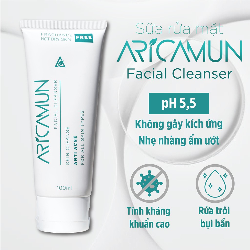 SỮA RỬA MẶT - ARICAMUN FACIAL CLEANSER: Làm sạch,bảo vệ màng ẩm và dưỡng da mụn
