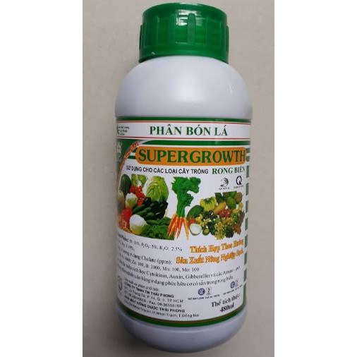 Supergrowth Rong biển 480ml - Phân bón lá điều hòa sinh trưởng cây trồng