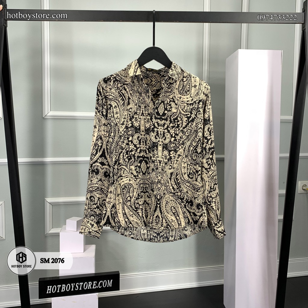 Áo sơ mi nam luxury họa tiết sang trọng (chất lụa mềm mịn mặc cực mát) - SM2076 nam_shop6666 | BigBuy360 - bigbuy360.vn