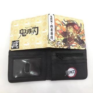 Ví Da PU Dáng Ngắn In Họa Tiết Hoạt Hình Demon Slayer Agatsuma Zenitsu Thời Trang Cho Học Sinh
