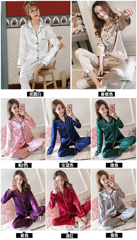 Đồ ngủ nữ tay dài vải lụa lạnh phù hợp mặc ở nhà | BigBuy360 - bigbuy360.vn