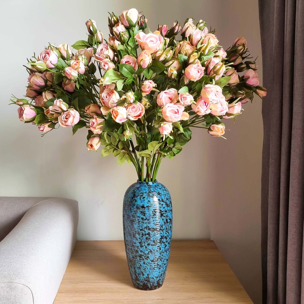 Bình hoa gốm sứ Bát Tràng cao trên 30cm dáng vò cao miệng nhỏ - Lọ cắm hoa decor trang trí đẹp