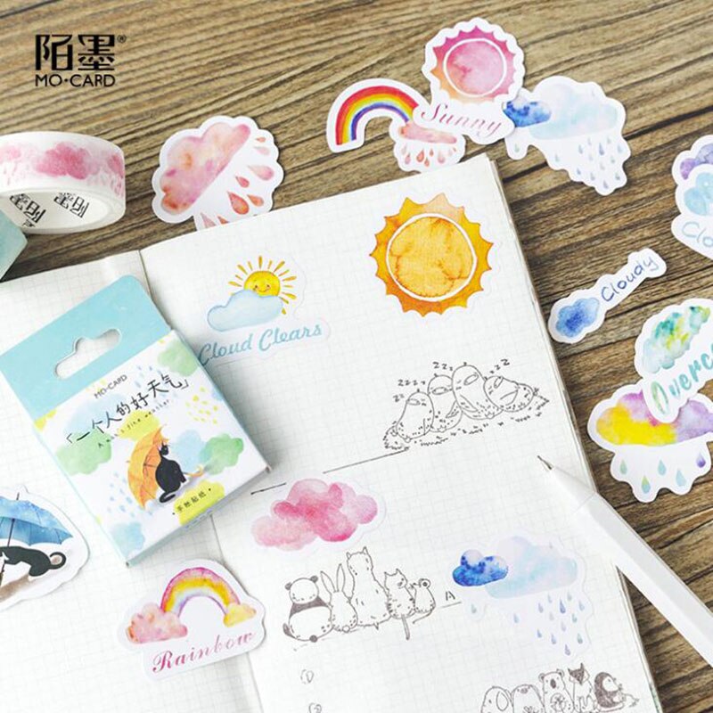 Set 46 Nhãn Dán Trang Trí Hình Hoạt Hình Đáng Yêu