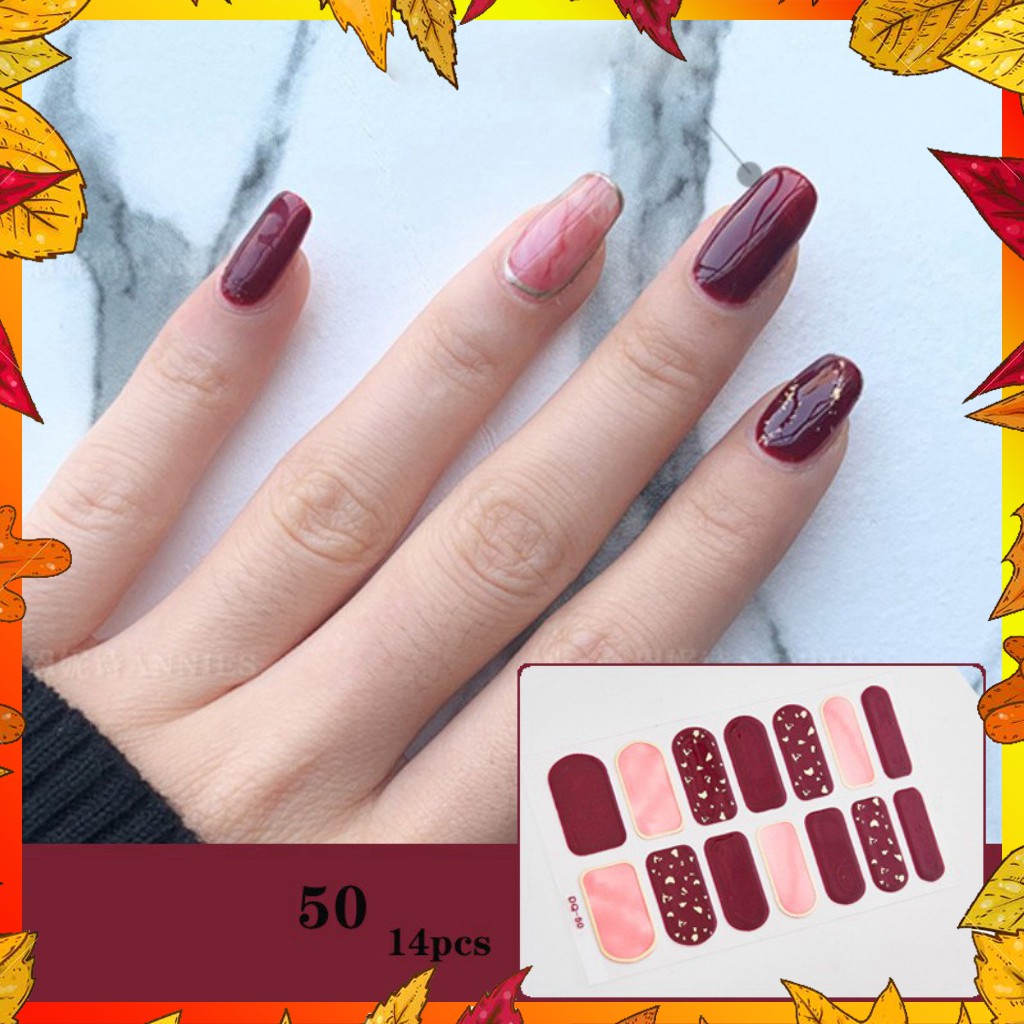 Bộ dán móng tay nail sticker mới về gồm 14 móng, dán móng tay moji