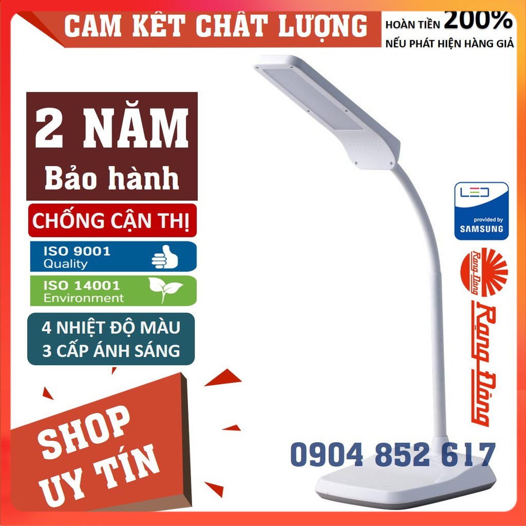 💥Chính Hãng💥 Đèn bàn học đọc sách làm việc chống cận Rạng Đông, 4 màu ánh sáng, 3 cấp ánh sáng RD-RL-36 [BH dài]