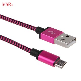 Dây cáp sạc kiểu dây bện dài 2M cổng USB Micro USB 5V cho Android