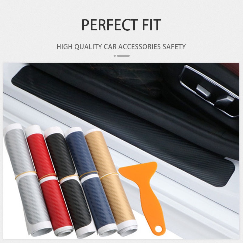 Miếng Dán In Họa Tiết Sợi Carbon Chống Trầy Kích Thước 400-600mm Thông Dụng Trang Trí Cửa Xe Hơi