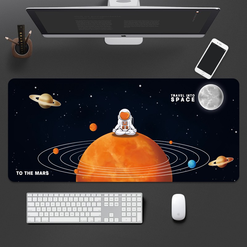 Miếng Lót Chuột Và Bàn Phím Cỡ Lớn In Hình Phi Hành Gia Sáng Tạo