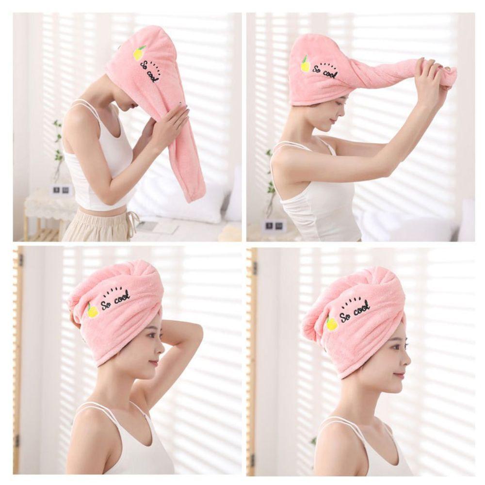 Mũ Tắm Trùm Đầu Bằng Lông Cừu San Hô Khô Nhanh Thanh Lịch Tiết Kiệm Thời Gian