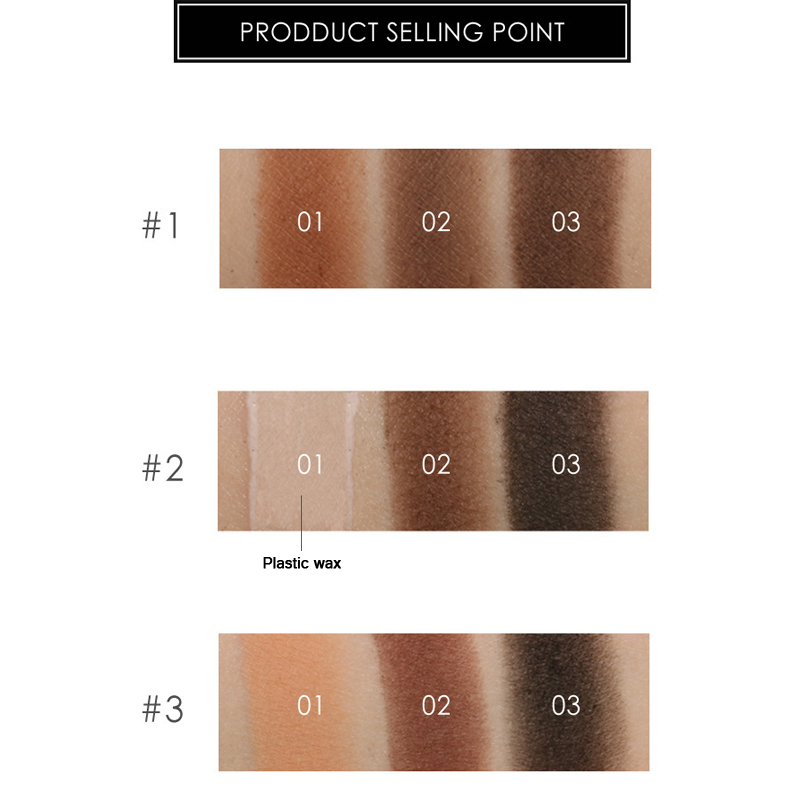 (hàng Mới Về) Bảng Phấn Trang Điểm Lông Mày 3 Màu Chống Thấm Nước Không Bị Nhòe Kèm Gương Và Cọ Focallure | BigBuy360 - bigbuy360.vn