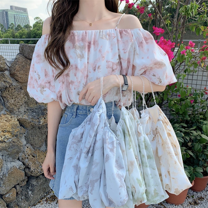 Áo Sơ Mi Chiffon Tay Ngắn Dáng Rộng In Hoa Thời Trang Mùa Hè Hàng Mới Dành Cho Bạn Nữ