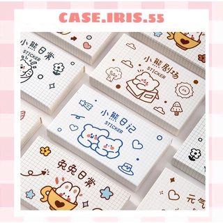 Hộp 40 miếng sticker, hình dán hoạt hình gấu thỏ