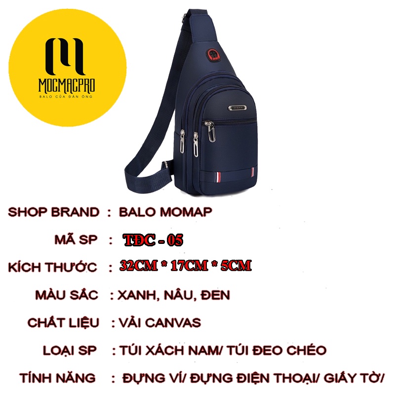 Túi đeo chéo nam đi học vải canvas unisex thời trang giá rẻ TĐC - 05 | BigBuy360 - bigbuy360.vn