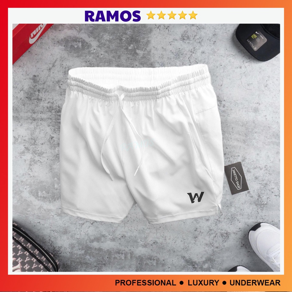 Quần short W thể thao nam thời trang, quần đùi nam mặc hàng ngày thoáng mát