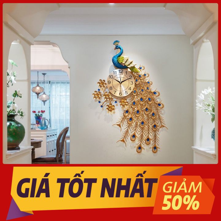 [HÀNG CAO CẤP] Đồng Hồ Treo Tường Trang Trí Nghệ Thuật 93x65cm Thép Mạ Sơn Chống Gỉ Bạc Màu CA52