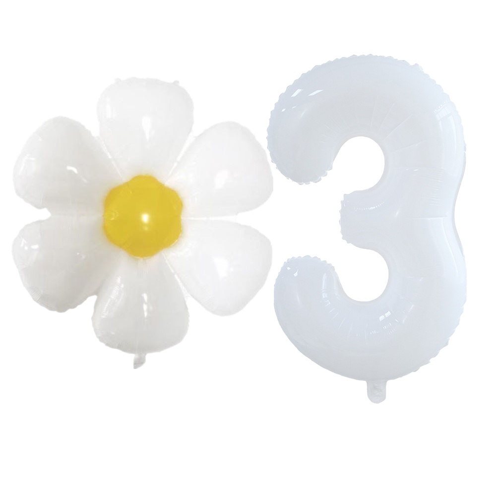 Set 2 Bong Bóng Hình Hoa Cúc Chữ Số 0-9 32 Inch Trang Trí Tiệc
