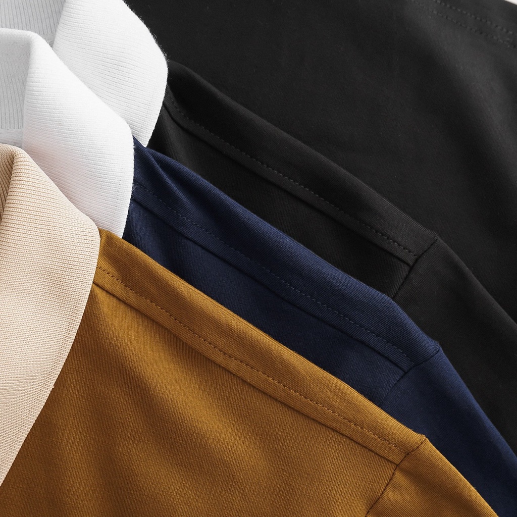 [bigsize] Áo thun polo cotton 100% PHỐI CỔ đẹp đơn giản, thời trang 80-140kg