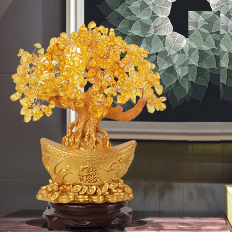 Cây đá phong thủy cây phát tài phát lộc K03 cao 20cm