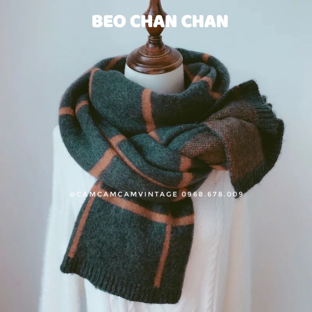 KHĂN LEN QUÀNG CỔ NAM NỮ KHĂN CHOÀNG LEN NAM NỮ VINTAGE MỀM MỊN DÀY CỰC ẤM BEOCHAN