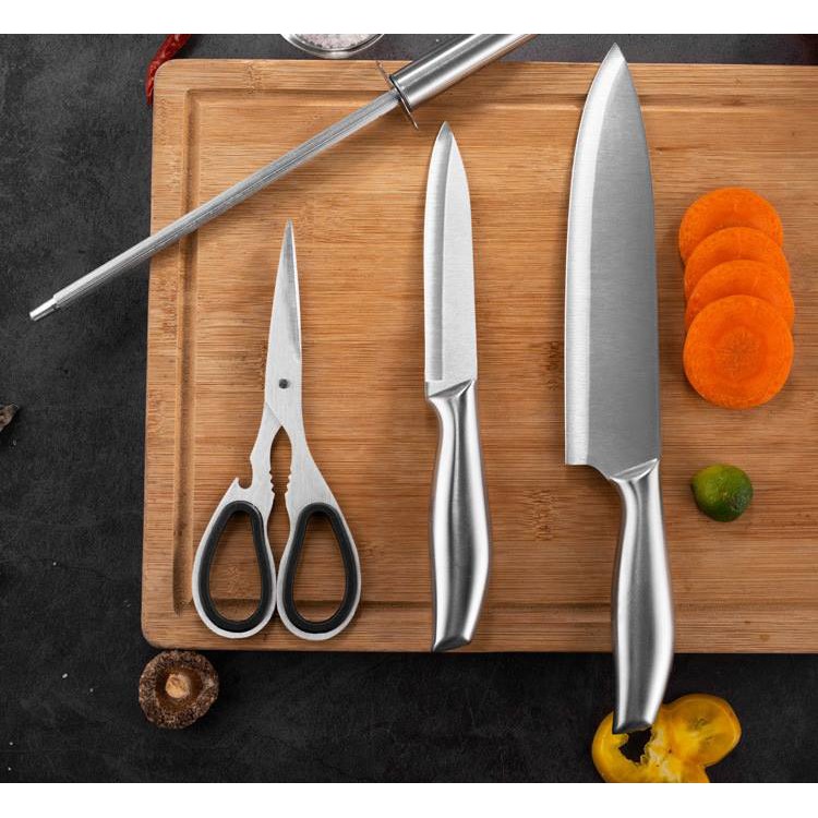 Bộ Dao Làm Bếp Nhật 6 Món,Lưỡi Dao Bằng Thép Không Gỉ, Bền Đẹp, Cứng Chắc, Dễ Dàng Chùi Rửa Khi Bám Bẩn, Không Chất Độc