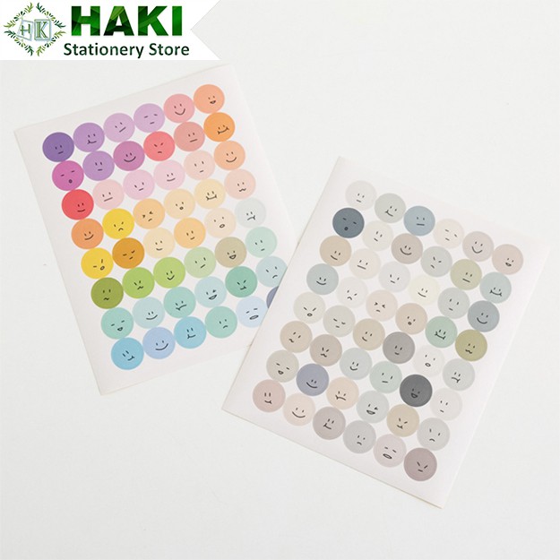 Sticker cute hình mặt cười HAKI dễ thương, hình dán sticker hàn quốc trang trí sổ đáng yêu giá rẻ ST03