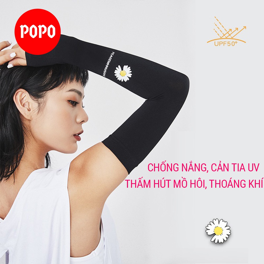 Ống tay chống nắng SL03 POPO 1 đôi cho 2 tay ống tay chống nắng Chống tia UV, chất vải mềm mại, thấm hút thoáng khí