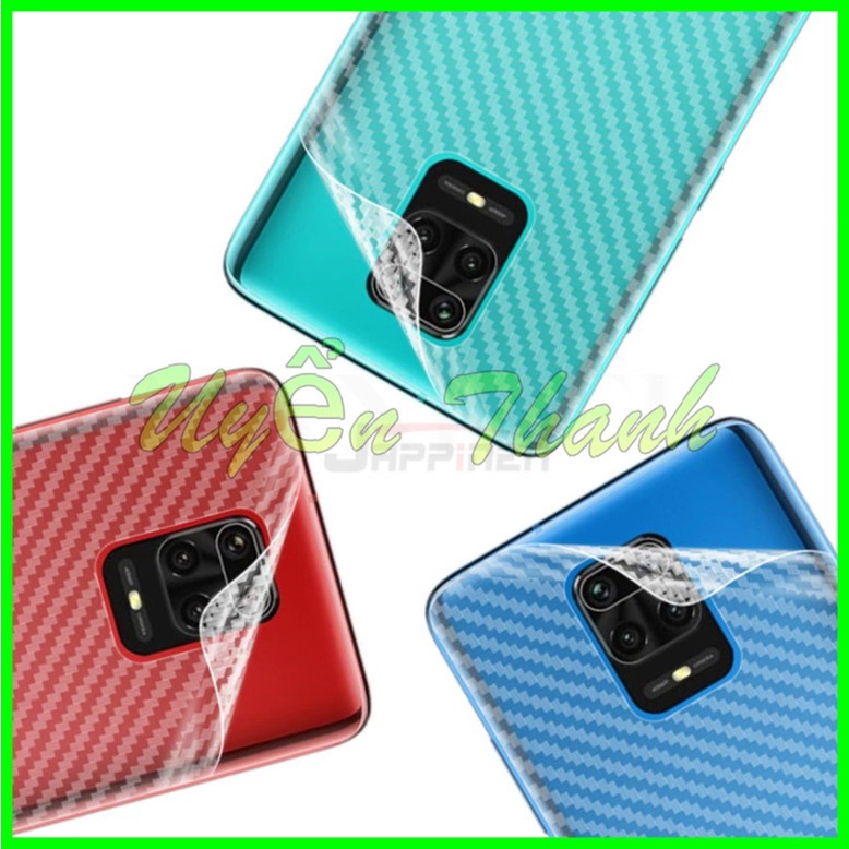 Miếng dán Carbon mặt lưng Samsung Galaxy A03s A22 M62 A32 A72 A52 J7 Prime J7 pro A7 A8 A9 A30 A50 A20 A10 chống vân tay