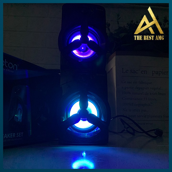 Loa Máy Vi Tính Đèn LED 7 Màu RGB Bass Siêu Trầm 2.0 BOSSTON Z230 - Loa Nghe Nhạc PC Laptop Để Bàn Cao Cấp Mini Có Dây